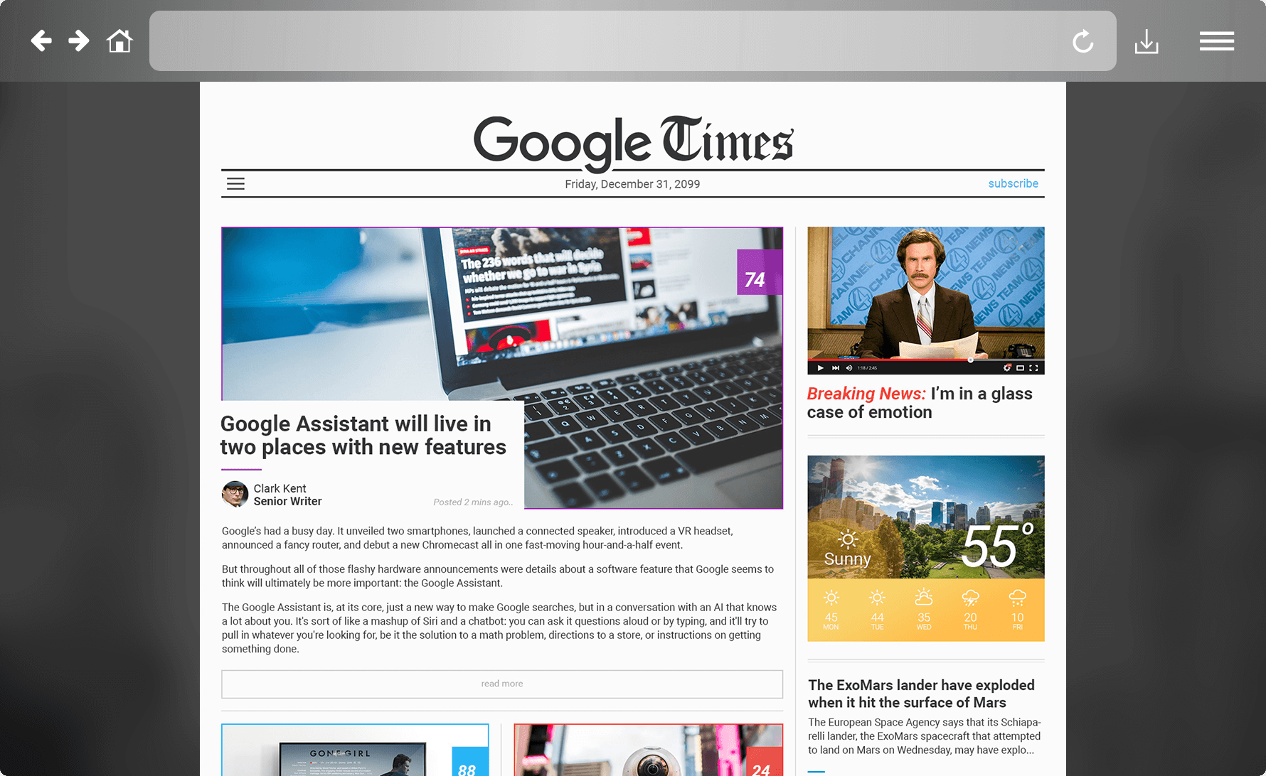 Google News Website Redesign