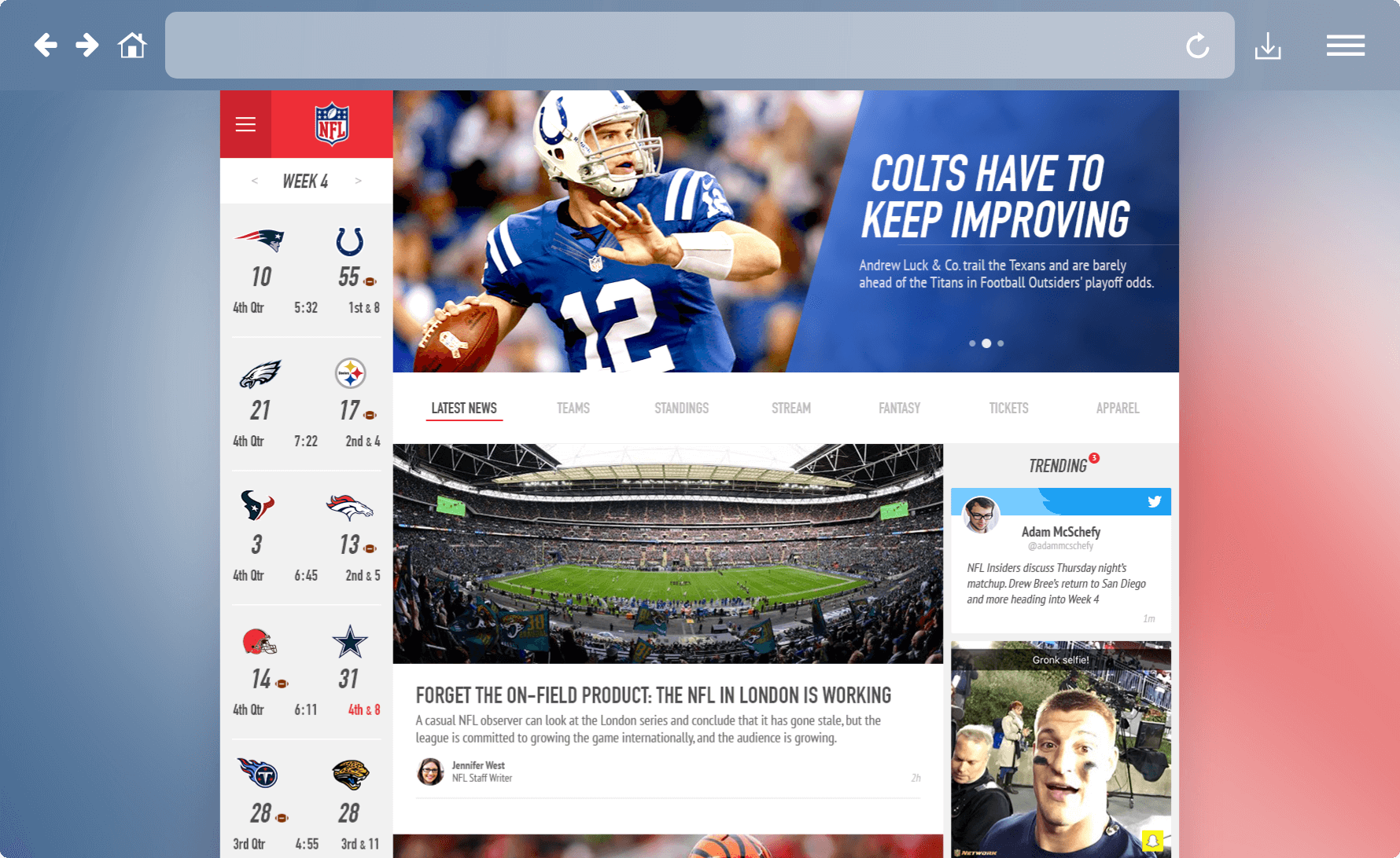 NFL Website Redesign
